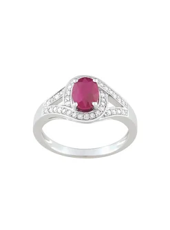 Bague Brillaxis rubis diamants or 18 carats
