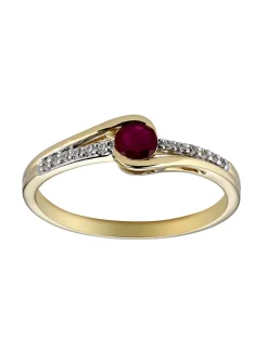 Bague Brillaxis rubis et 12 diamants
