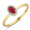 Bague Brillaxis rubis ovale entouré or bicolore
