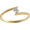 Bague Brillaxis solitaire croisé or jaune oxyde