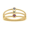 Bague Brillaxis topaze améthyste péridot or 9 carats
