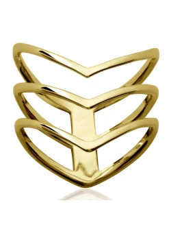 Bague Brillaxis triple V dorée