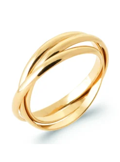 Bague Brillaxis trois anneaux plaqué or