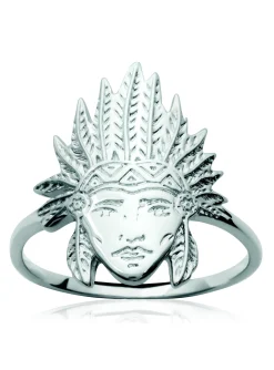 Bague Brillaxis tête d'indien argent