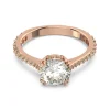 Bague cocktail Swarovski Constella rosée 55