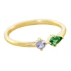 Bague fine Agatha Astre goutte et rond