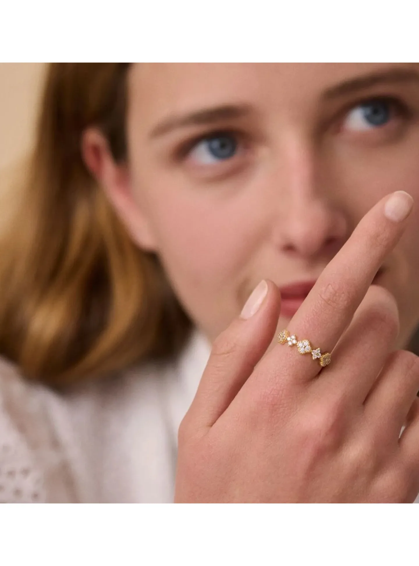 Bague fine Agatha Beloved argent doré oxydes
