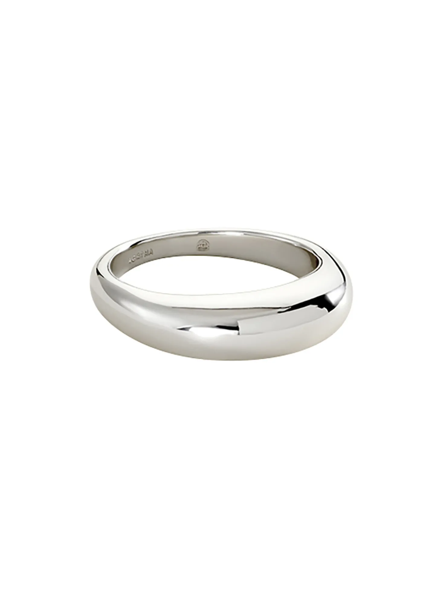 Bague fine Agatha Leo métal argenté bombée