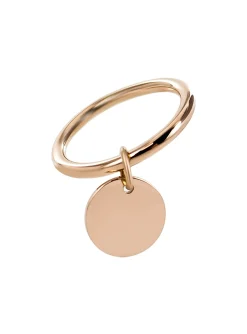 Bague fine Brillaxis médaille ronde rosée