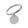 Bague fine Brillaxis pampille ronde acier