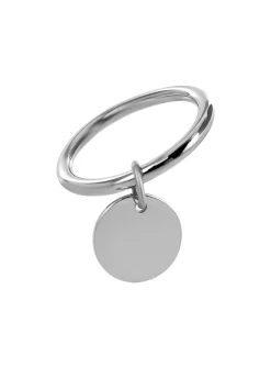 Bague fine Brillaxis pampille ronde acier