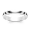 Bague homme en argent rhodié et double liseré noir