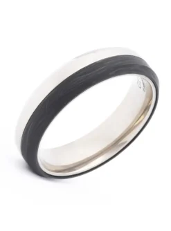 Bague homme Gemini Astrum Silver titane/carbone