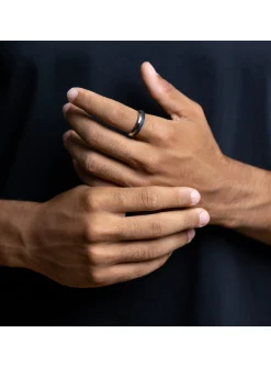 Bague homme Gemini Astrum Silver titane/carbone