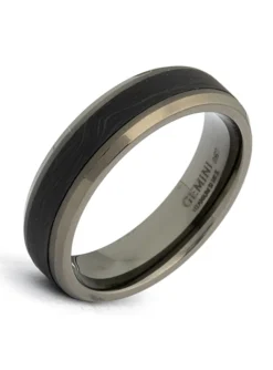 Bague homme Gemini Rota Black titane/carbone