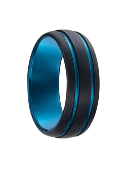 Bague homme Jourdan Vesta noire/bleu électrique