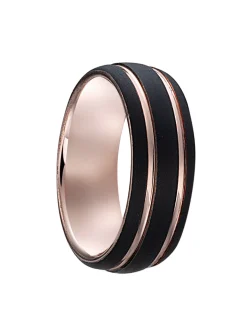 Bague homme Jourdan Vesta noire et rose