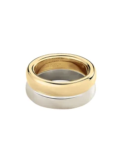 Bague large Agatha Dua argent bicolore 2 rangs