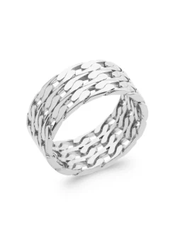 Bague large Brillaxis argent rhodié