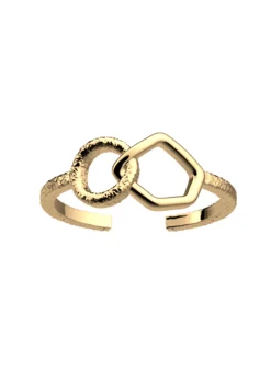 Bague Les Cadettes dorée motifs géométriques