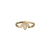 Bague Les Cadettes Lotus dorée avec pampille