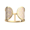 Bague Les Cadettes Lotus dorée laquée nude