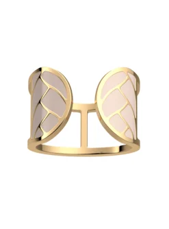 Bague Les Cadettes Lotus dorée laquée nude