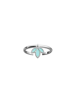 Bague Les Cadettes Lotus argentée avec pampille