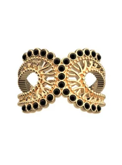 Bague Les Georgettes Arabesque dorée_x005f_x000D_laque noire
