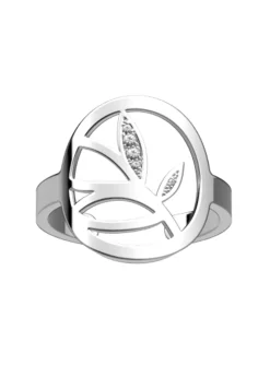 Bague Les Georgettes Arbre De Vie Ronde 16 mm_x005f_x000D_Finition argentée