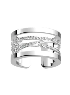 Bague Les Georgettes argentée oxydes 12 mm collection Liens