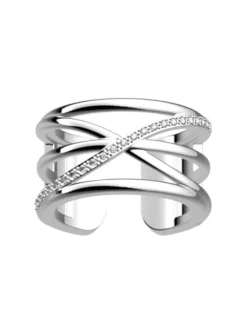 Bague Les Georgettes Louxor argentée oxydes 12 mm
