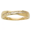 Bague motif croisé oxydes or jaune 375/1000