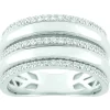 Bague or 9 carats oxydes de zirconium