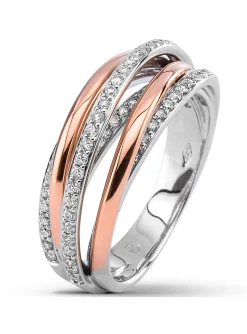 Bague or bicolore 18 carats et diamants
