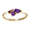 Bague or saphir rose améthyste rhodolite