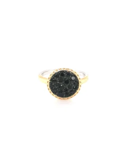 Bague Orus bijoux argent bicolore pierres noires_x005f_x000D_collection riviera