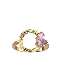 Bague ouverte Les Cadettes Rose du Désert dorée