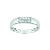 Bague oxydes de zirconium en or blanc 9 carats