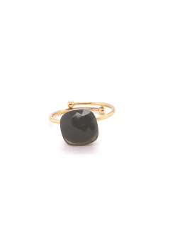 BAGUE REGLABLE ACIER DORE reglable