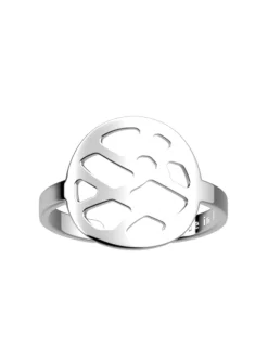 Bague ronde Les Georgettes argentée 16 mm collection Fougères