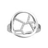 Bague ronde Les Georgettes argentée oxydes 16 mmcollection Girafe