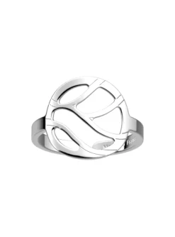 Bague ronde Les Georgettes Wavy argentée 16mm