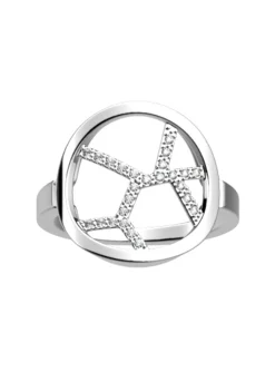 Bague ronde Les Georgettes Girafe argentée 16mm_x005f_x000D_Collection Les Précieuses