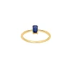 Bague saphir taille émeraude