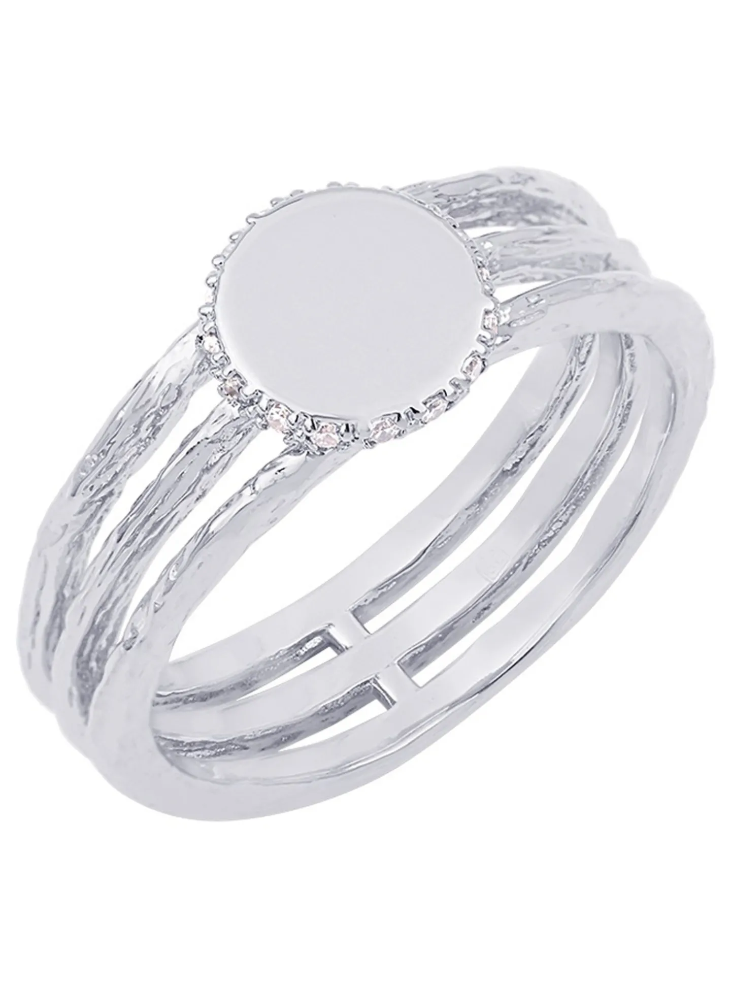 Bague Saunier argent oxydes Canopee