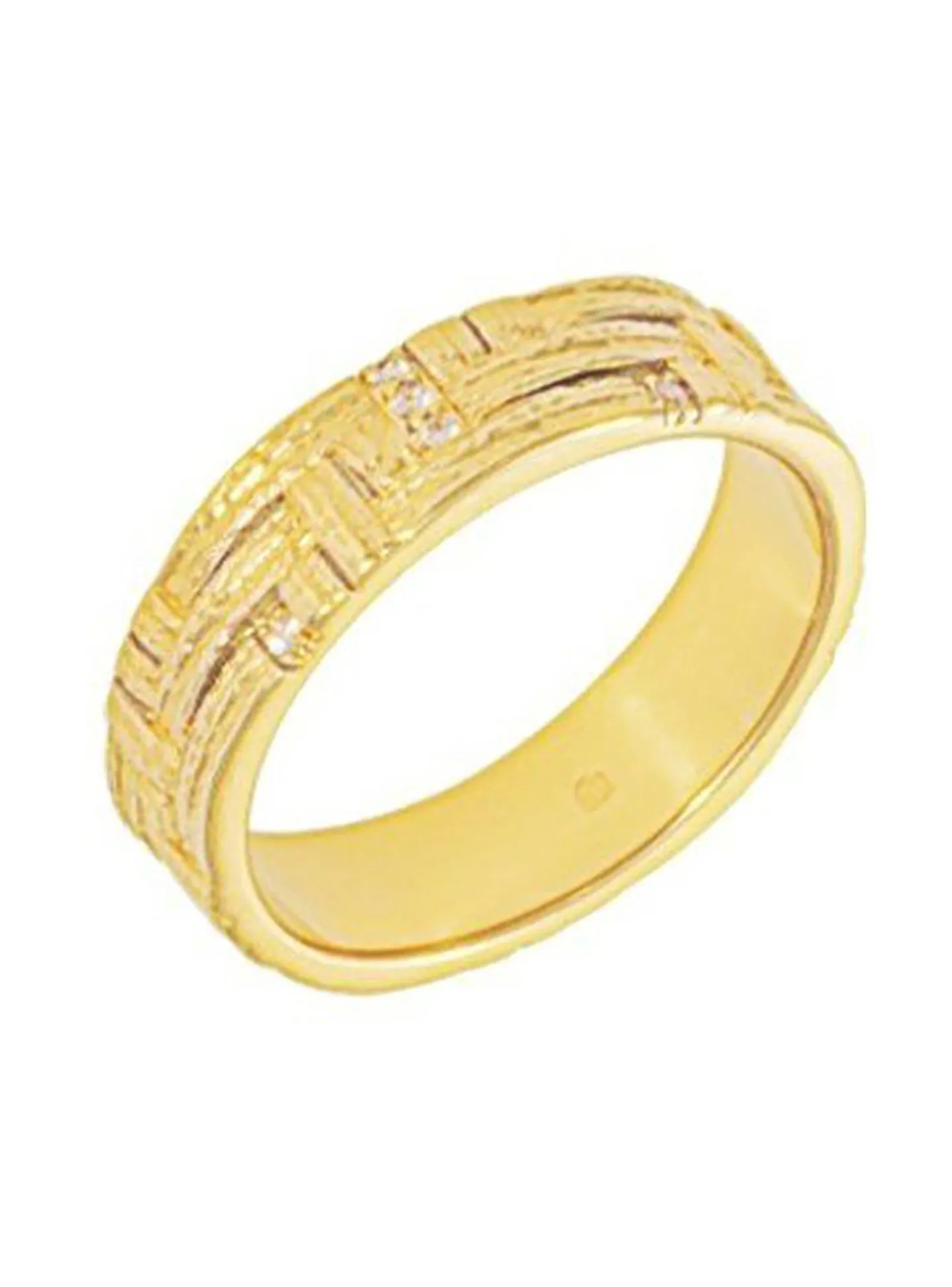 Bague Saunier boiserie plaqué or