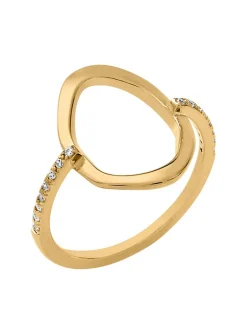 Bague Saunier plaqué or oxydes de zirconium
