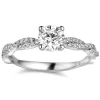 Bague solitaire accompagné diamants or 750/1000