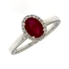 Bague style marguerite or blanc rubis diamants